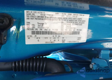 2014 Ford Focus Se z USA, uszkodzony, nr VIN 1FADP3F29EL454265